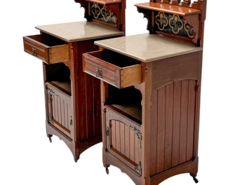 Two Arts & Crafts Nightstands by Gustave Serrurier-Bovy, 1900s